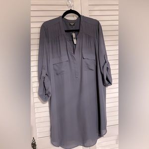 NWT Torrid 3X Gray Georgette Harper Tunic Length